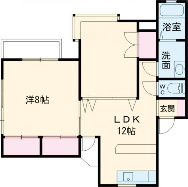 パピュラ(1LDK/2階)の間取り写真