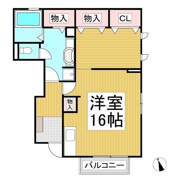 ＪＲ小海線 岩村田駅 徒歩11分 2階建 築17年(ワンルーム/1階)の間取り写真