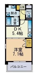 アドラブール七隈(1DK/2階)の間取り写真