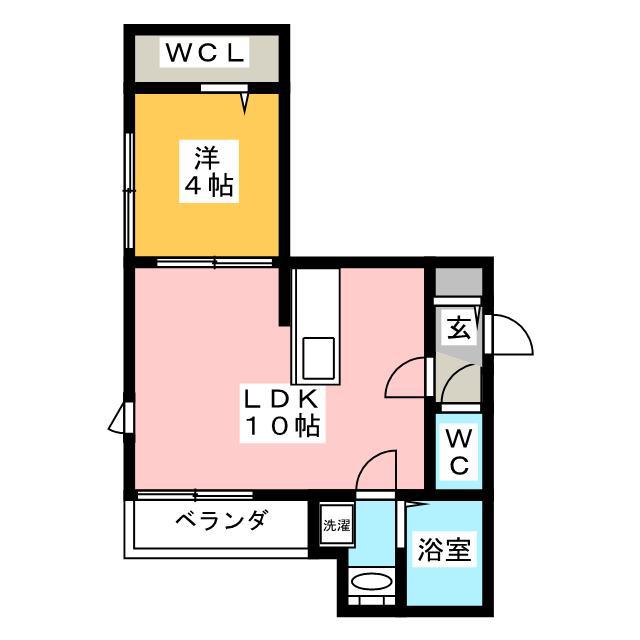 CITY HILLS(1LDK/2階)の間取り写真