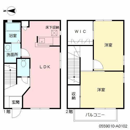 プレステージ22 A棟(2LDK/1階)の間取り写真