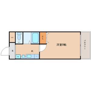INOVE上山手(1K/2階)の間取り写真