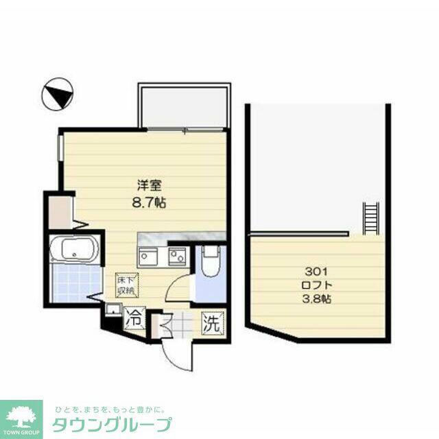 サンシエ祐天寺(ワンルーム/3階)の間取り写真