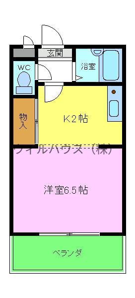 南風マンション(1K/2階)の間取り写真