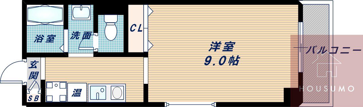 コンフォール垂水(1K/2階)の間取り写真