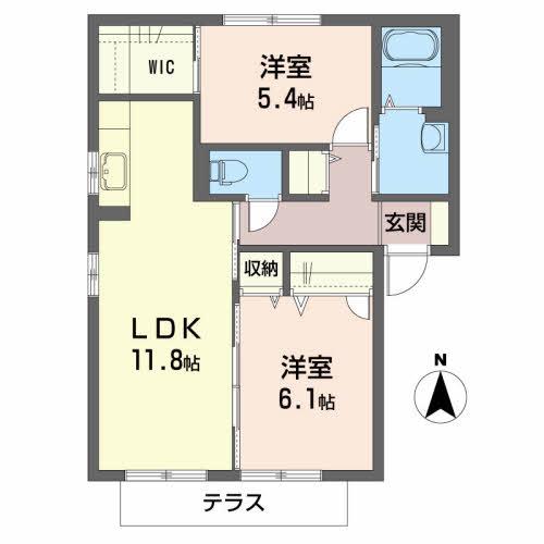 ミオ パラッツオ(2LDK/1階)の間取り写真