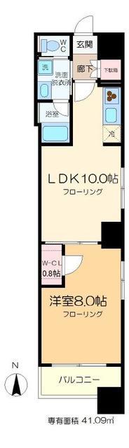 石原スクエア(1LDK/8階)の間取り写真