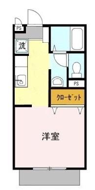 ソレイユ(1K/1階)の間取り写真