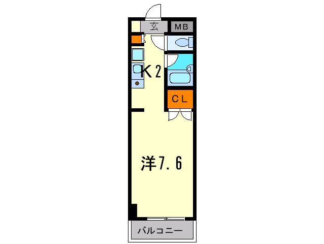 カーマ・エスパッソ(1K/8階)の間取り写真