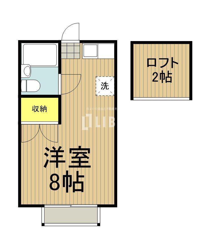ハイツみのる(ワンルーム/2階)の間取り写真