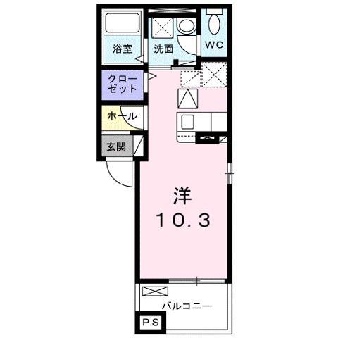 GK広野(ワンルーム/1階)の間取り写真