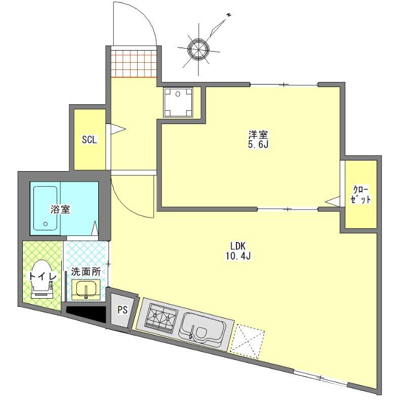 アピチェ西調布(1LDK/1階)の間取り写真