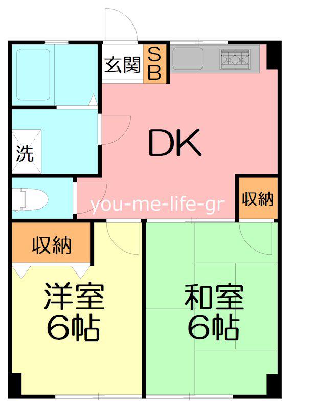曽我マンション(2DK/3階)の間取り写真