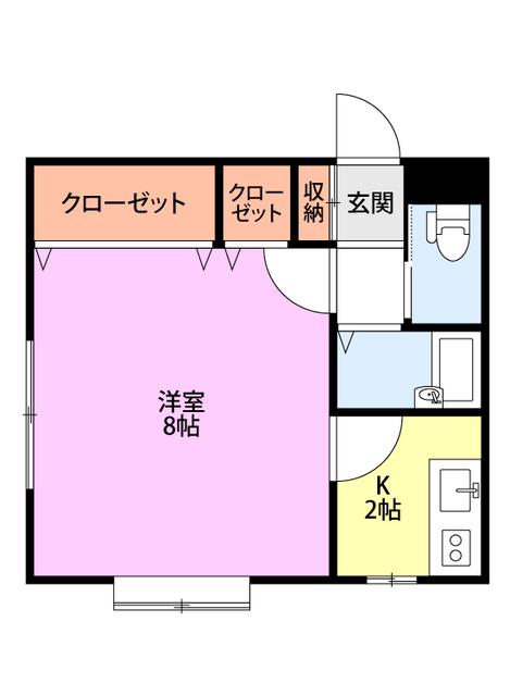 佐々木アパート(1K/1階)の間取り写真