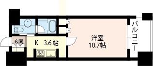 エスティメゾン銀座(1K/6階)の間取り写真