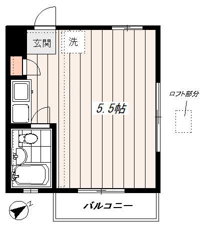パークサイド矢来37(ワンルーム/2階)の間取り写真