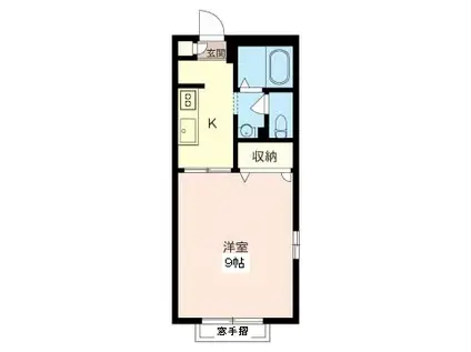 ルールドハイツ(1K/1階)の間取り写真