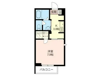 エルグランデ検見川(1K/2階)の間取り写真