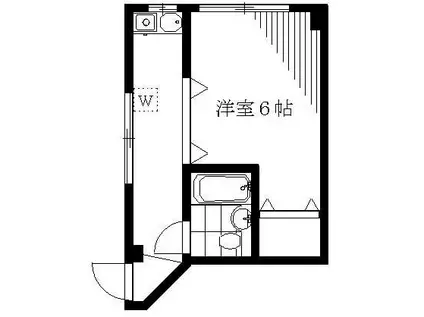 賀本ビル(ワンルーム/2階)の間取り写真