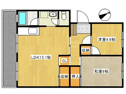 第2真屋ビル(2LDK/2階)の間取り写真