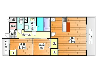 セレーナ(1SLDK/1階)の間取り写真