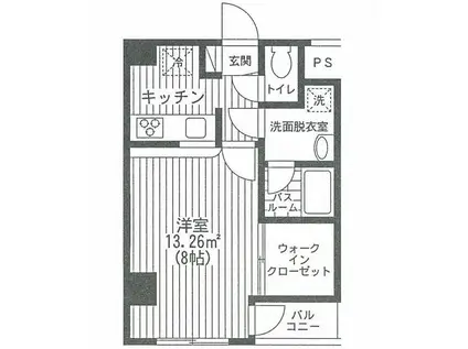 サンライズレジデンス(1K/6階)の間取り写真