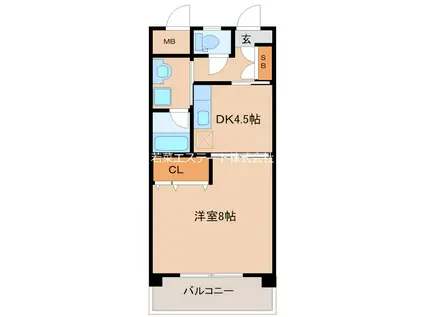 エスポワール(1DK/4階)の間取り写真