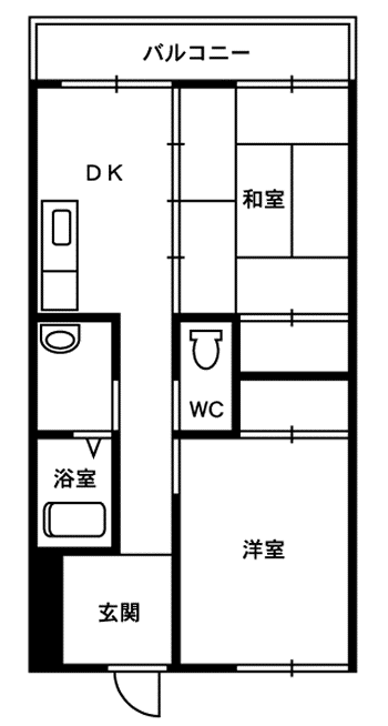 ベルステイツ(2K/4階)の間取り写真