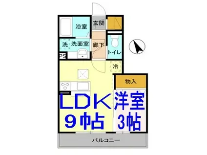 ジュウィール(1LDK/1階)の間取り写真