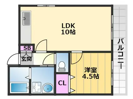 シェモア堺(1LDK/2階)の間取り写真