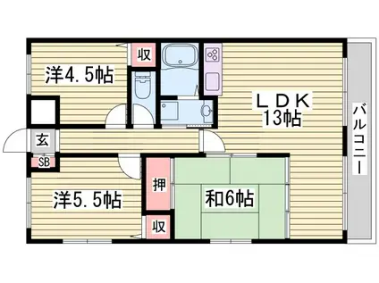 コージーコートM(3LDK/3階)の間取り写真