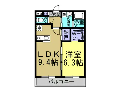 A・CITY常滑原松(1LDK/2階)の間取り写真
