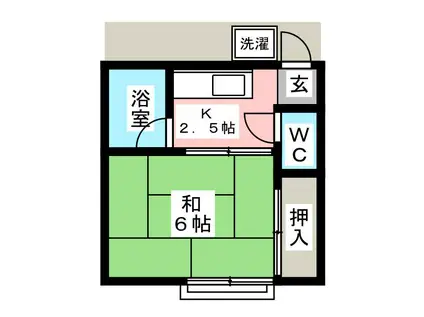 池内コーポ(1K/2階)の間取り写真