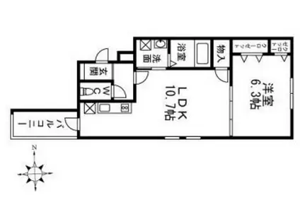 フジパレス岩田町II番館(1LDK/1階)の間取り写真