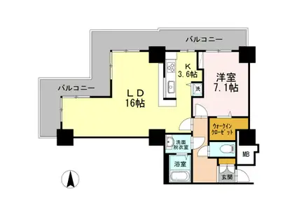 品川シーサイドビュータワーI(1LDK/24階)の間取り写真