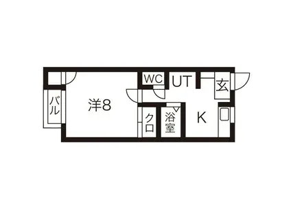 ネオ・メープル高松(1K/2階)の間取り写真