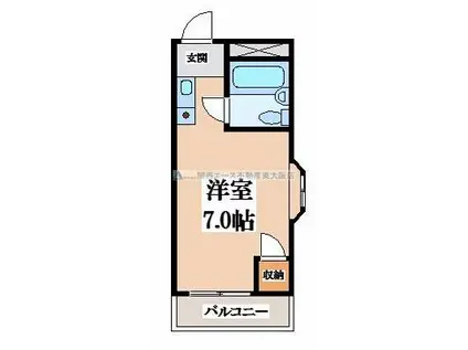 サニーハイム小若江(ワンルーム/4階)の間取り写真