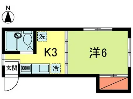 第二堀内荘(1K/3階)の間取り写真