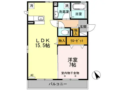 マハロ弐番館(1LDK/2階)の間取り写真