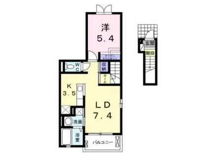 木村ロイヤルマンションVI(1LDK/2階)の間取り写真