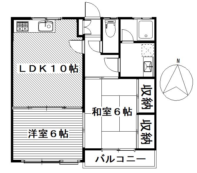 ヴィレッジなかざわ棟高ABC(2LDK/2階)の間取り写真