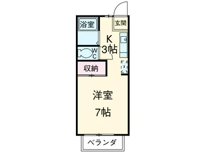 キャロットホームズI(1K/2階)の間取り写真