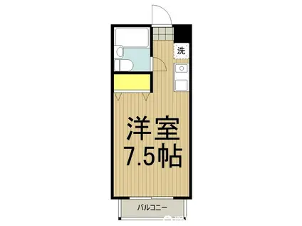 メゾン傘松(ワンルーム/2階)の間取り写真