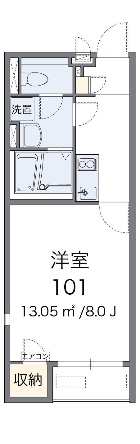 レオネクストシンシア(1K/2階)の間取り写真