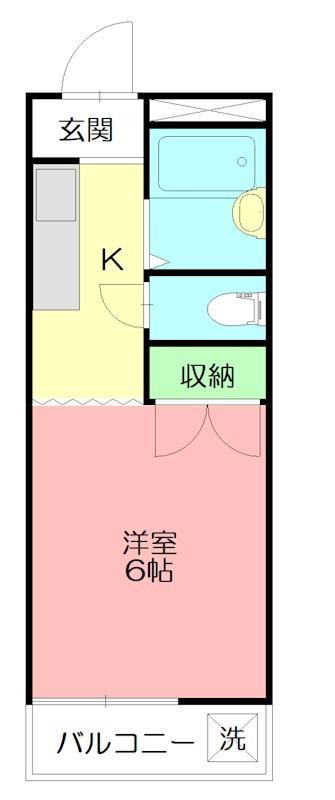 ヤングプラザ(1K/2階)の間取り写真