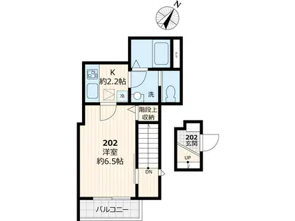 リトルパレス東向島(1K/2階)の間取り写真