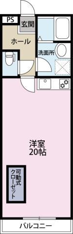 カサグラシア前川(ワンルーム/3階)の間取り写真