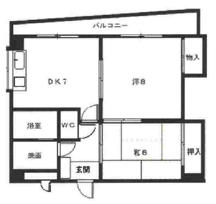 泉が丘マンション(2DK/2階)の間取り写真