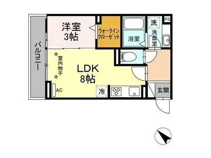 リッシュ(1LDK/1階)の間取り写真