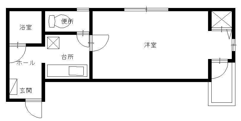 大福マンション三吉(1K/2階)の間取り写真